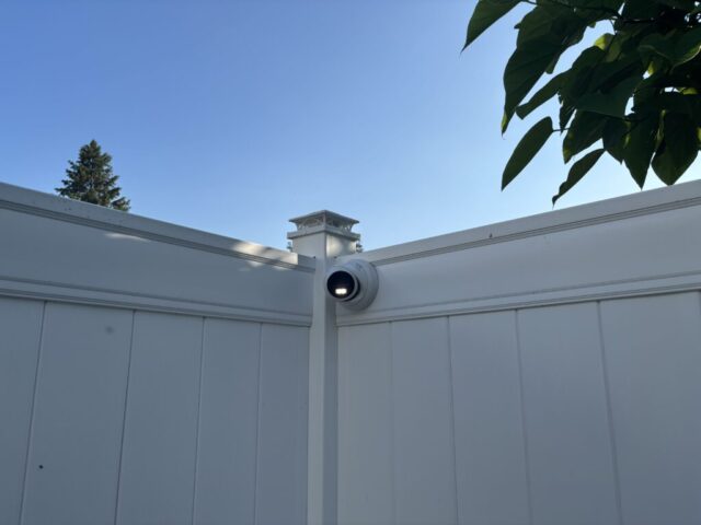 Residential Vinyl Fence and Security Camera Installation in Elgin, Illinois