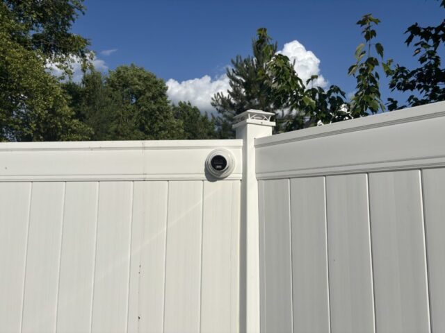 Residential Vinyl Fence and Security Camera Installation in Elgin, Illinois